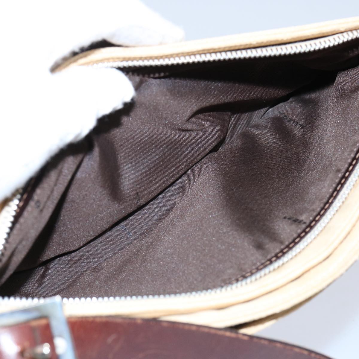 FENDI Zucca Canvas Mamma Baguette Shoulder Bag Beige ep2732