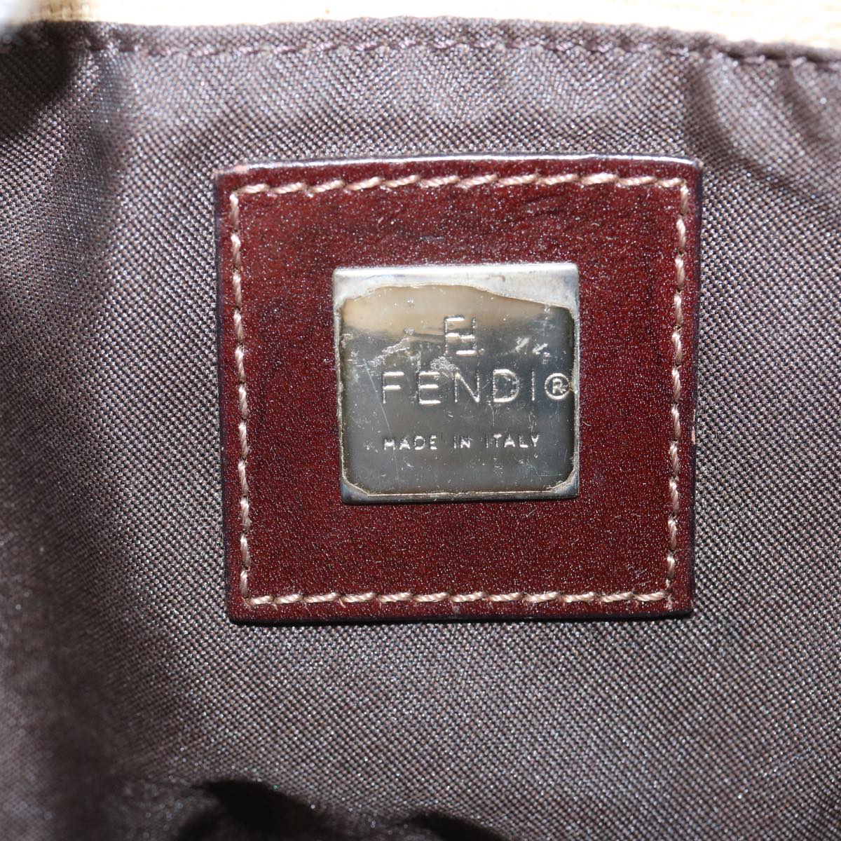 FENDI Zucca Canvas Mamma Baguette Shoulder Bag Beige ep2732