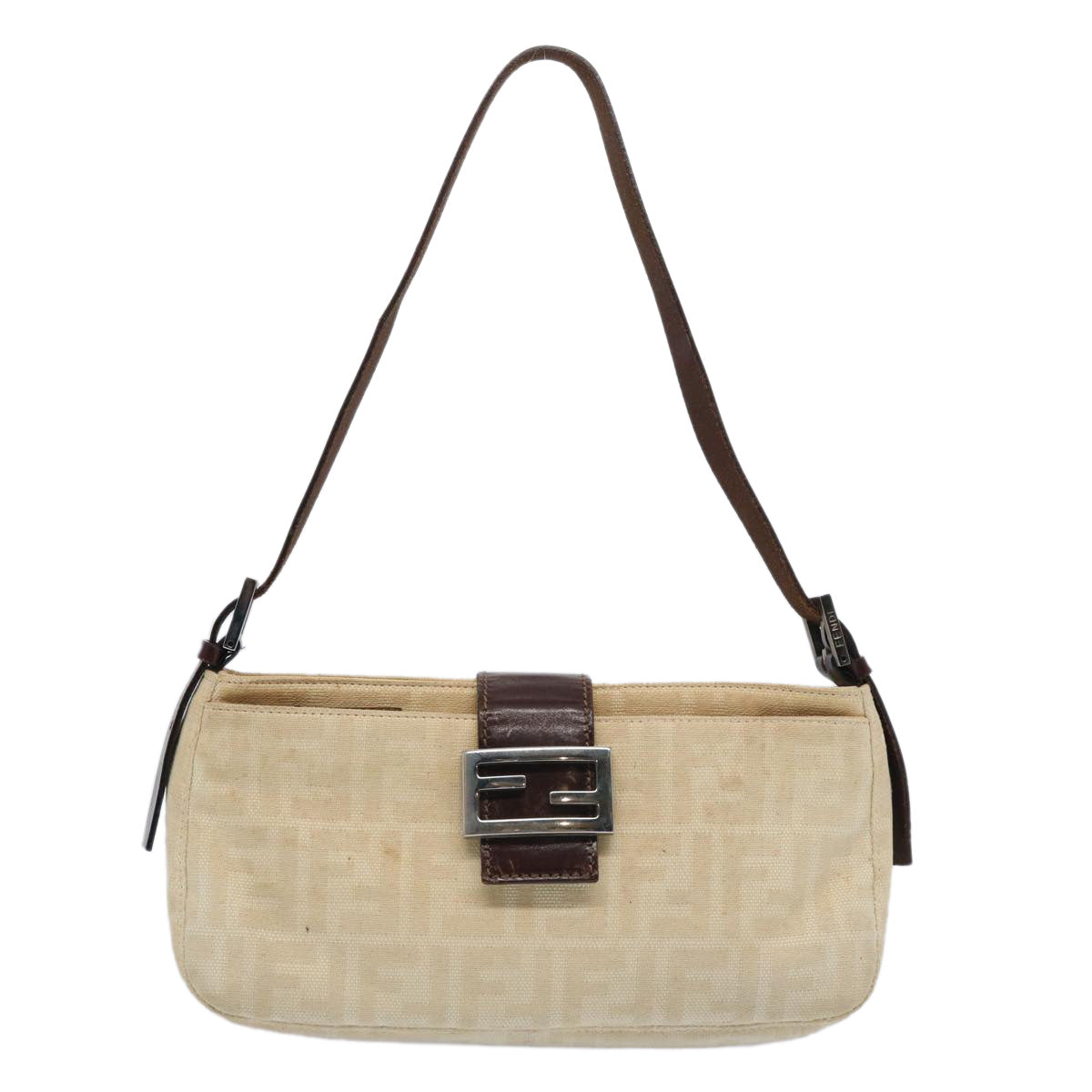 FENDI Zucca Canvas Mamma Baguette Shoulder Bag Beige ep2732