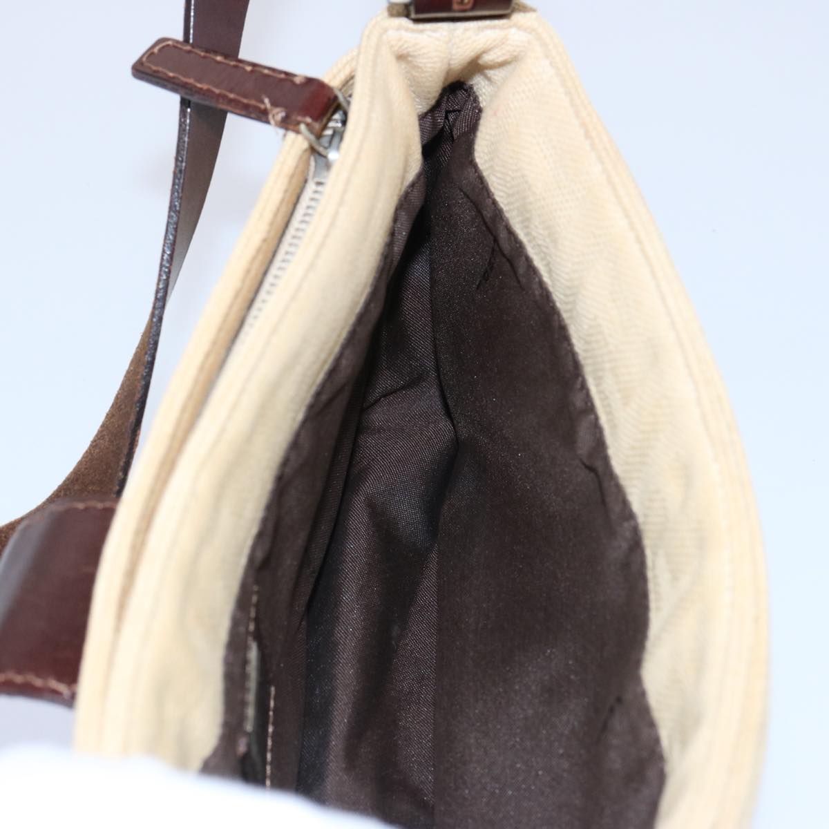 FENDI Zucca Canvas Mamma Baguette Shoulder Bag Beige ep2732
