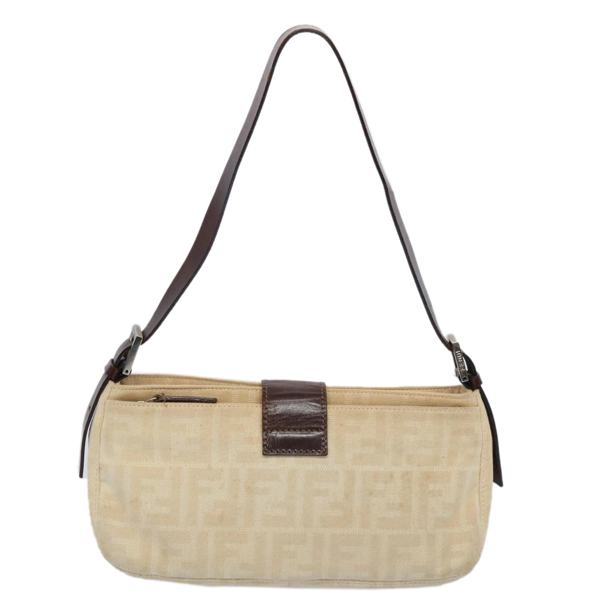 FENDI Zucca Canvas Mamma Baguette Shoulder Bag Beige ep2732