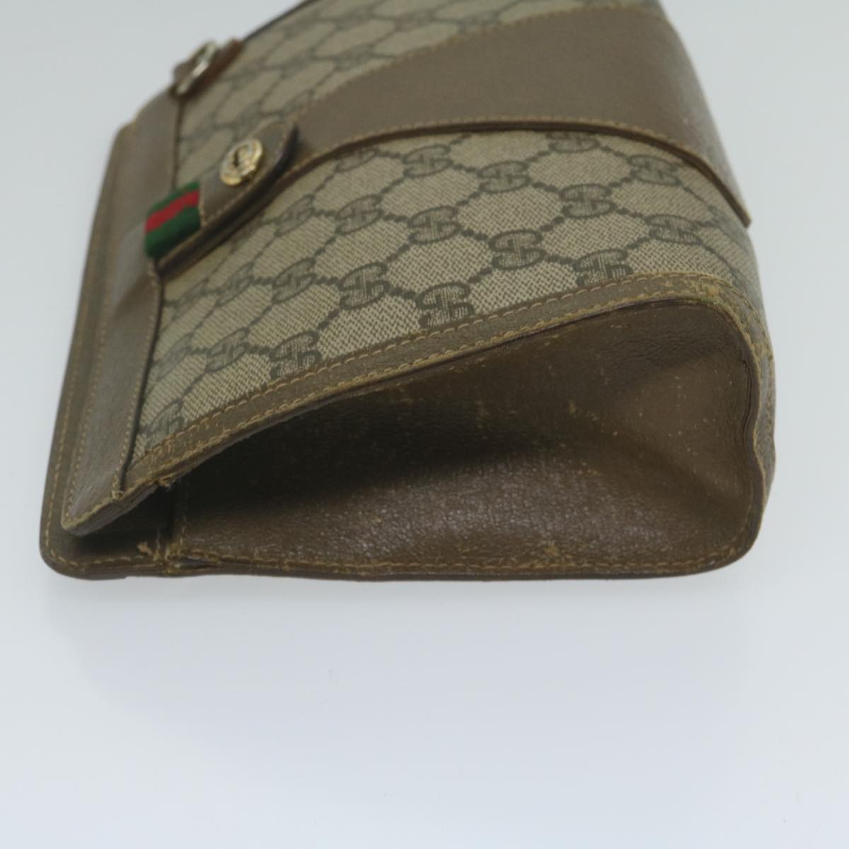 GUCCI GG Supreme Web Sherry Line Clutch Bag Red Beige 89 01 032 ep2737