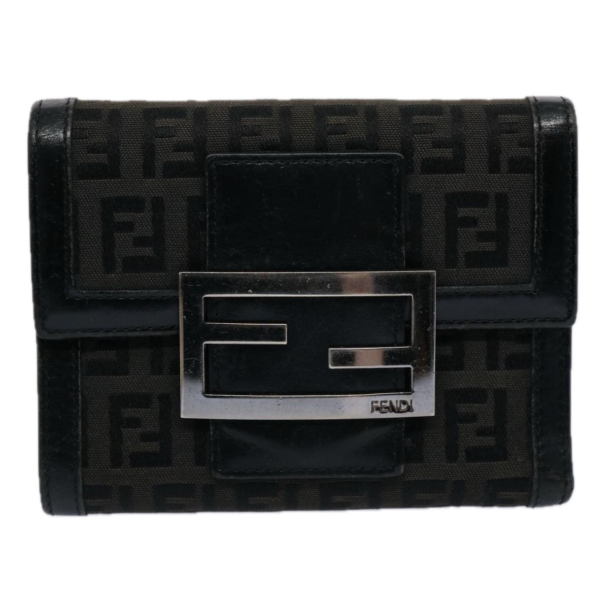 FENDI Zucchino Canvas Wallet Black ep2773