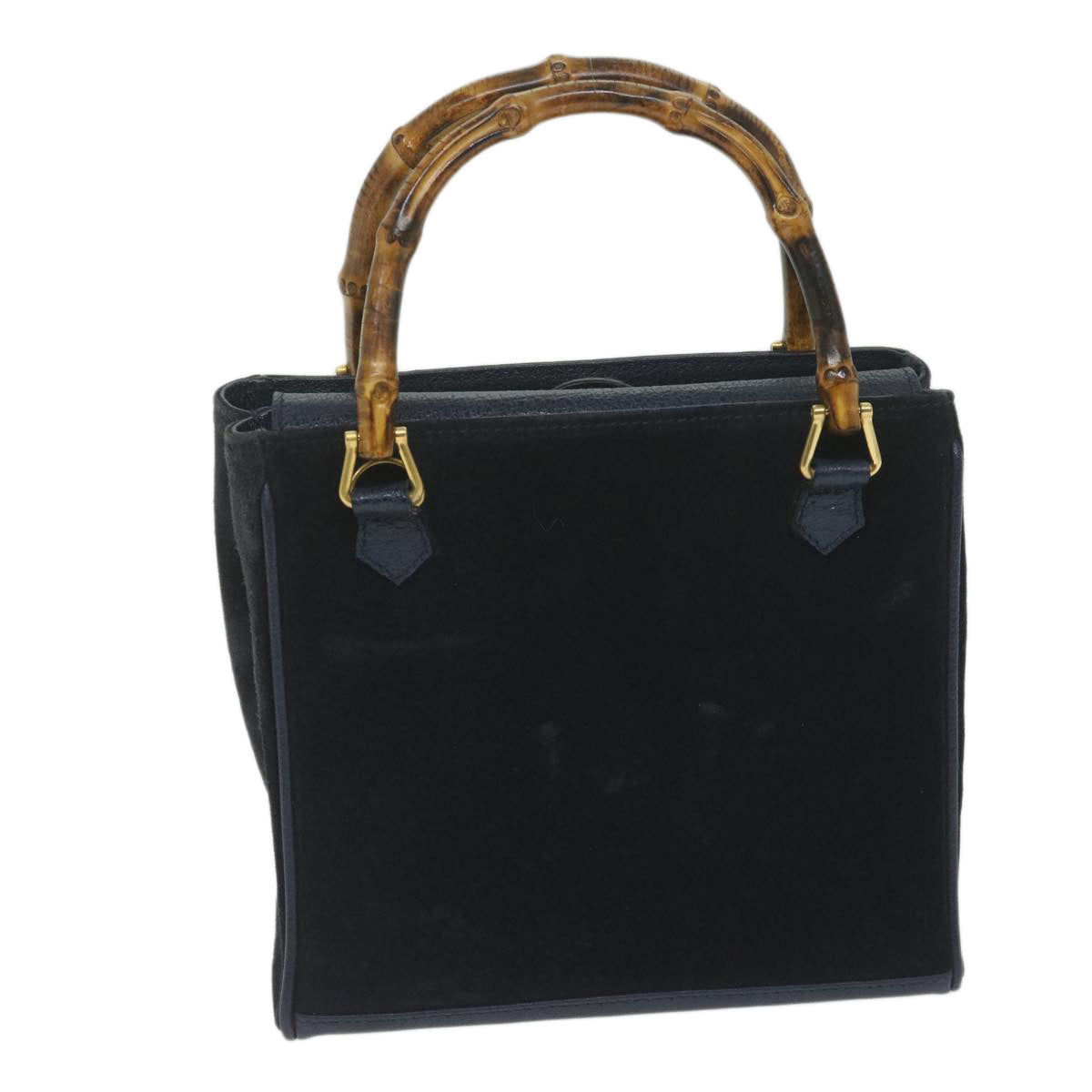 GUCCI Bamboo Hand Bag Suede 2way Navy 000 122 0316 ep2792