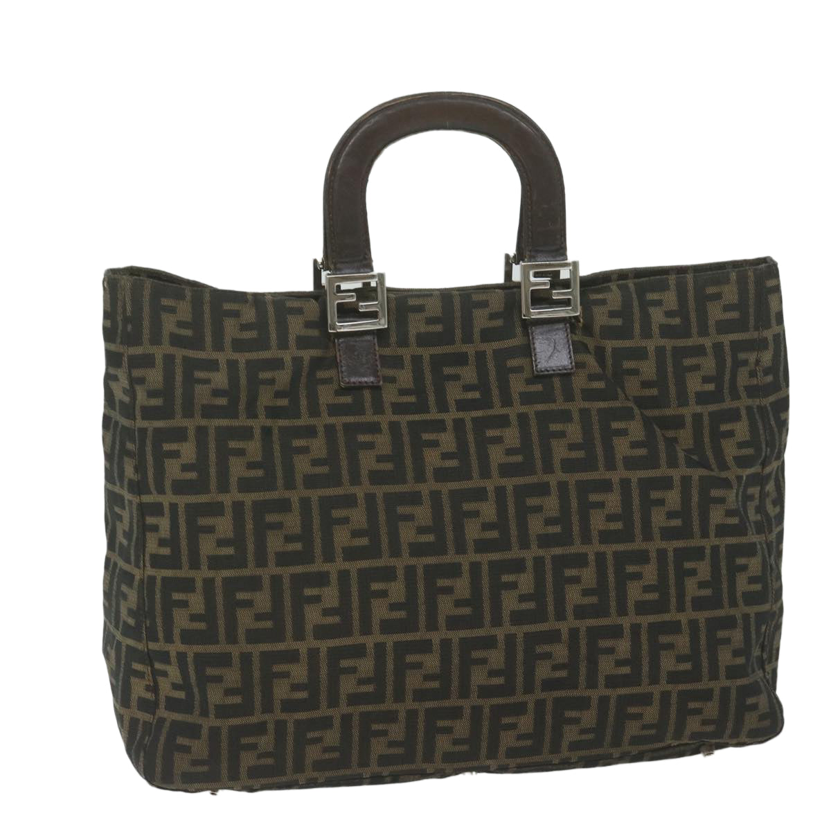 FENDI Zucca Canvas Hand Bag Black Brown ep2812