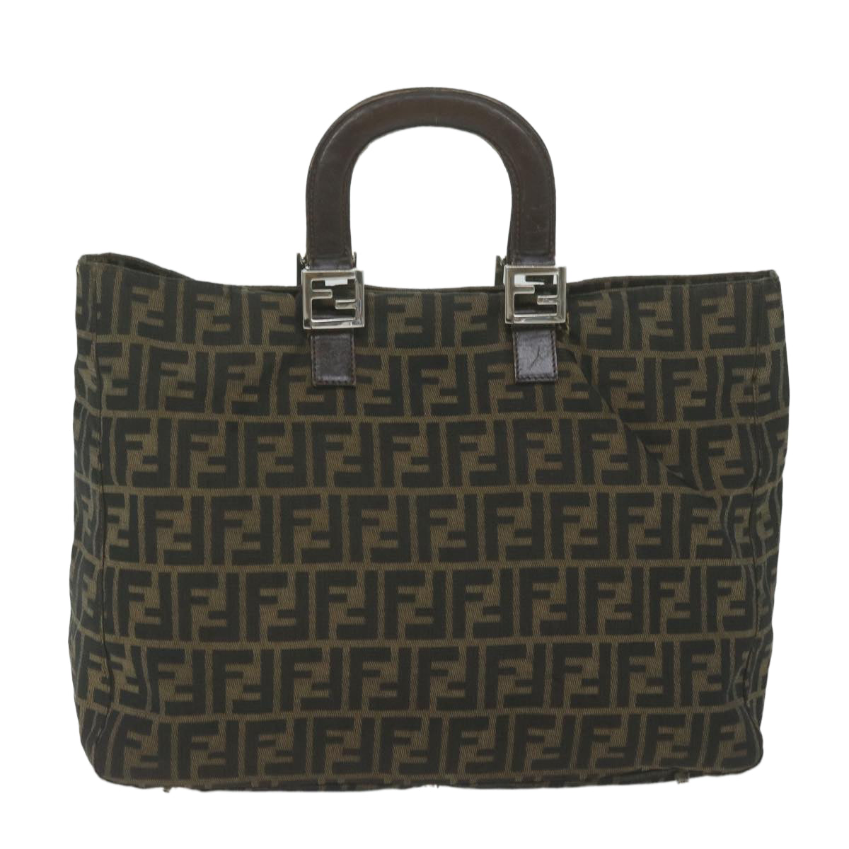 FENDI Zucca Canvas Hand Bag Black Brown ep2812