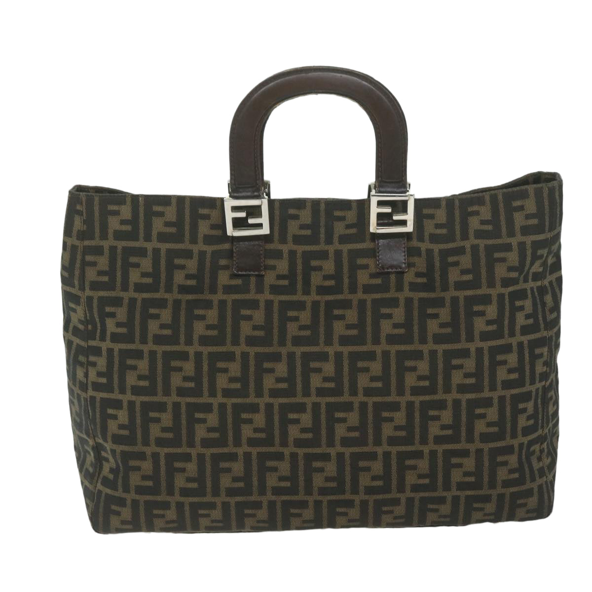 FENDI Zucca Canvas Hand Bag Black Brown ep2812