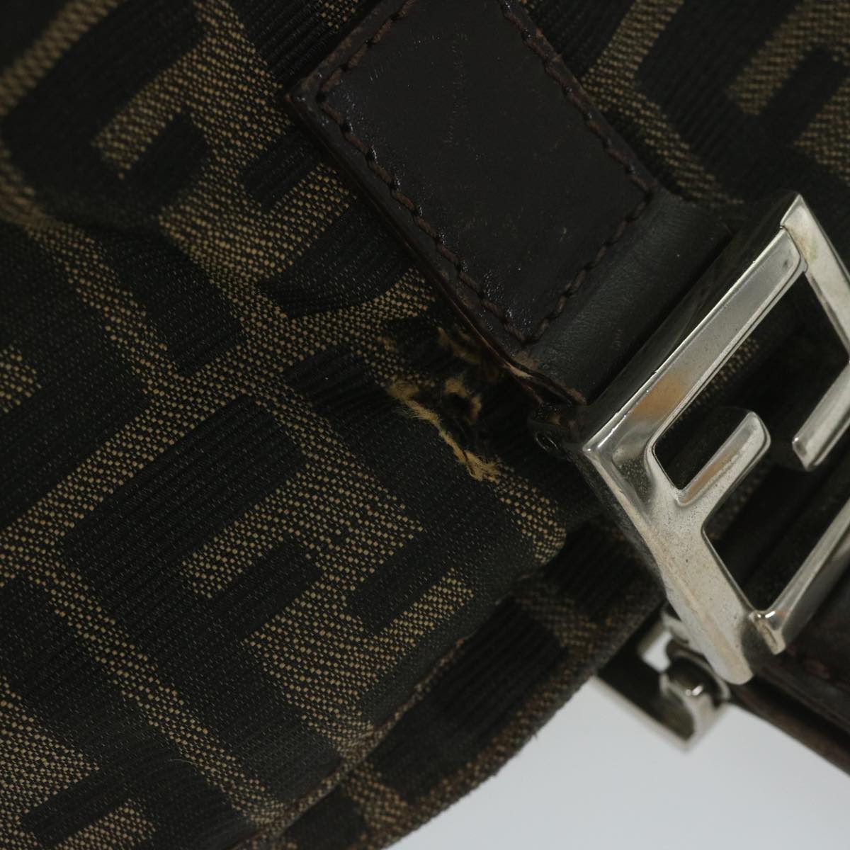 FENDI Zucca Canvas Hand Bag Black Brown ep2812