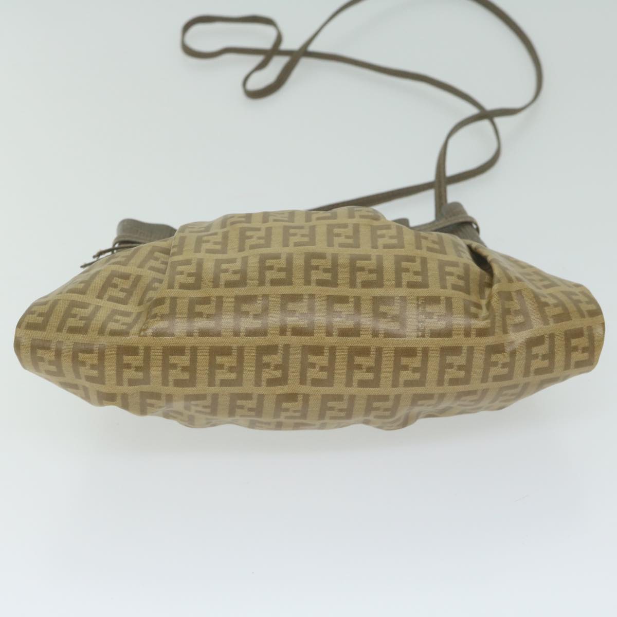 FENDI Zucchino Canvas Shoulder Bag Brown ep2817