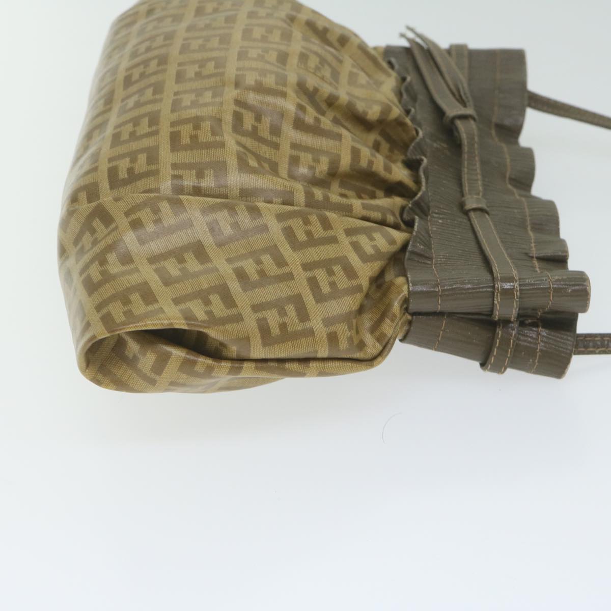 FENDI Zucchino Canvas Shoulder Bag Brown ep2817