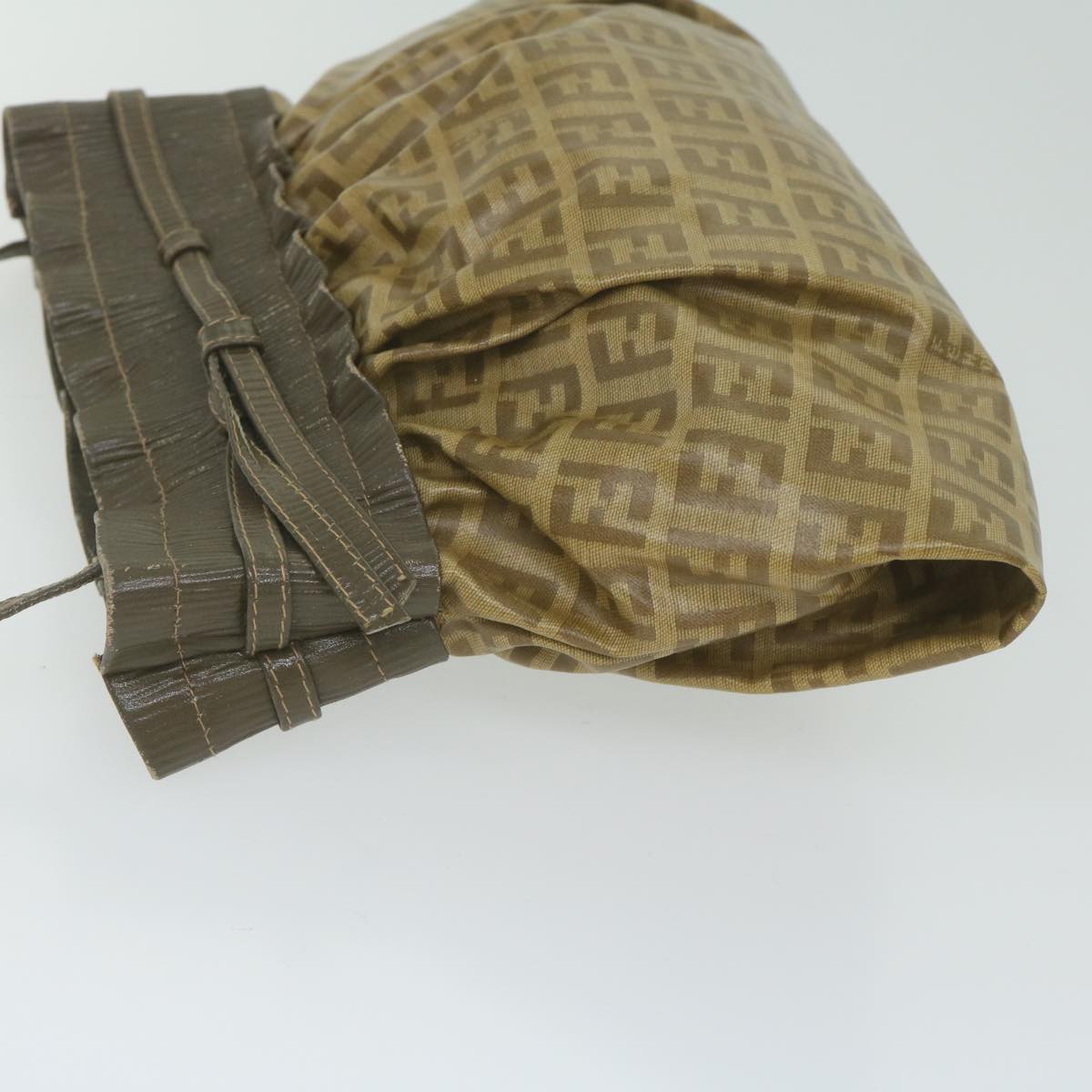 FENDI Zucchino Canvas Shoulder Bag Brown ep2817