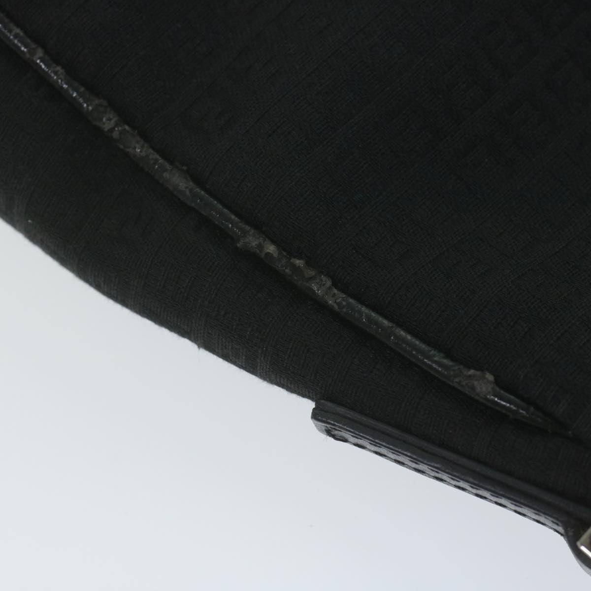 FENDI Zucchino Canvas Shoulder Bag Black ep2840