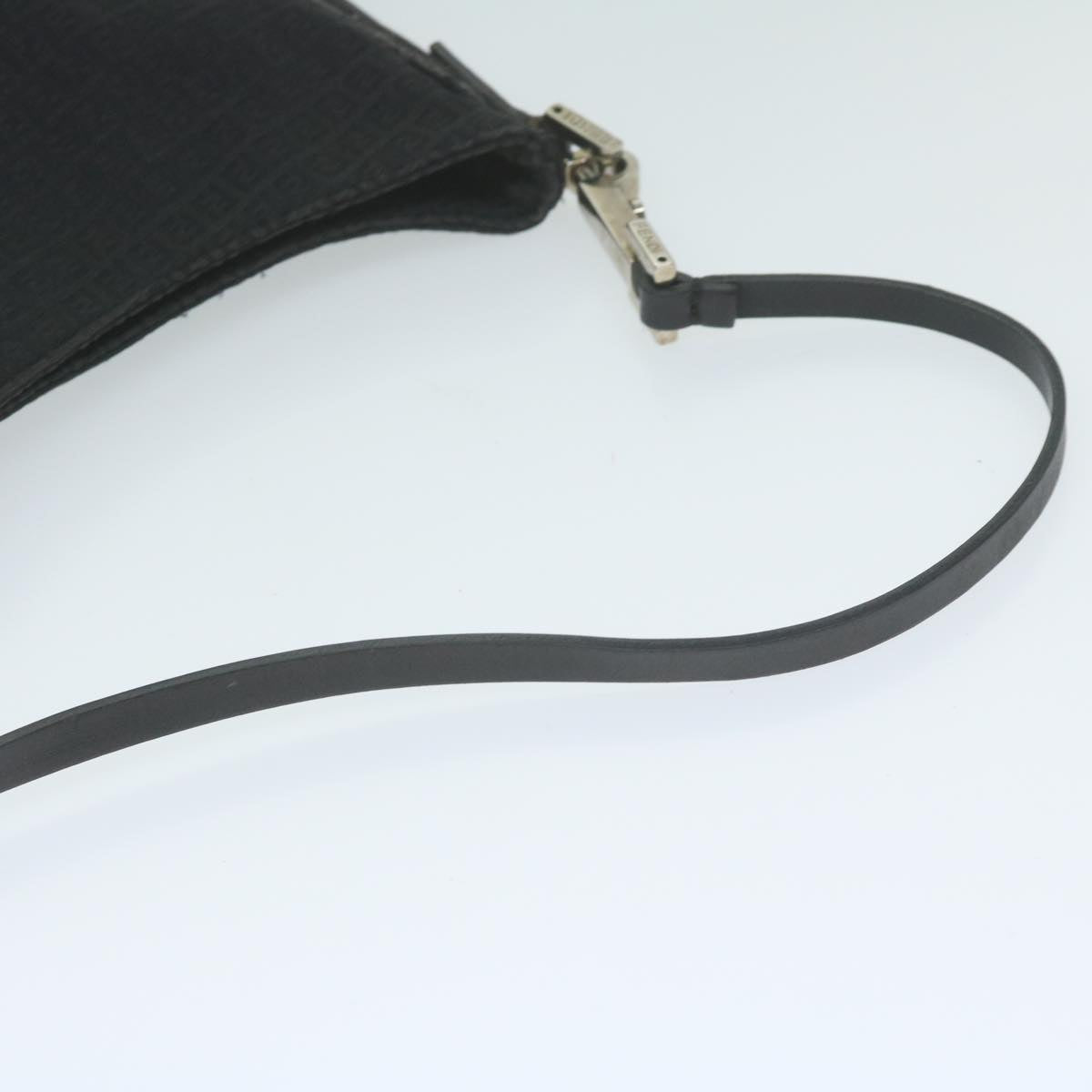 FENDI Zucchino Canvas Shoulder Bag Black ep2840