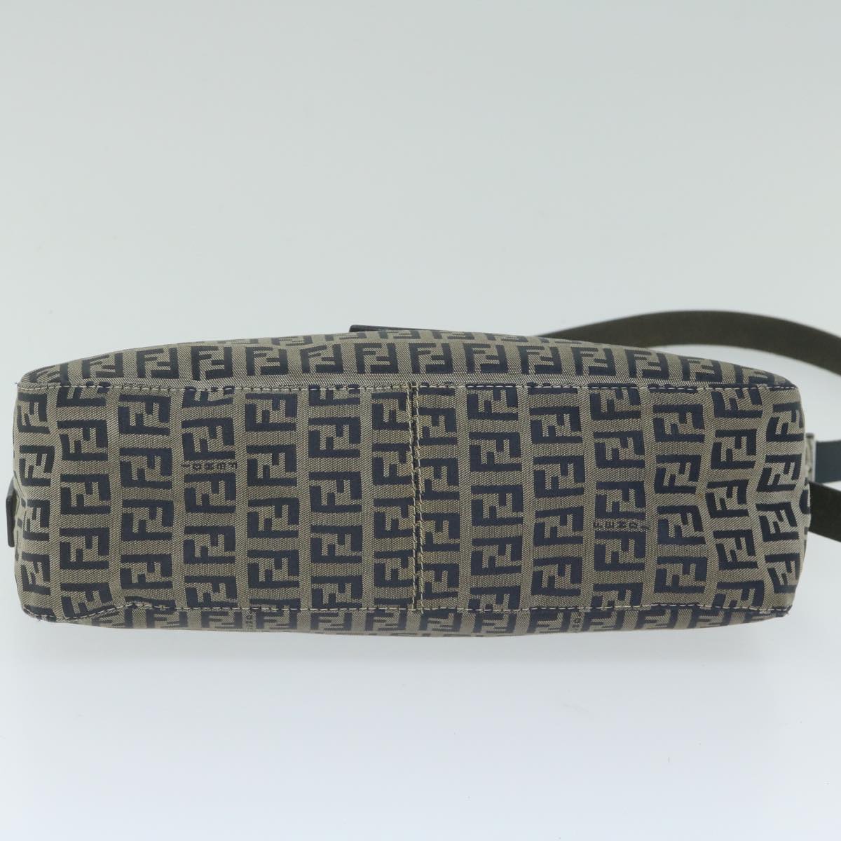 FENDI Zucchino Canvas Mamma Baguette Shoulder Bag Navy ep2842