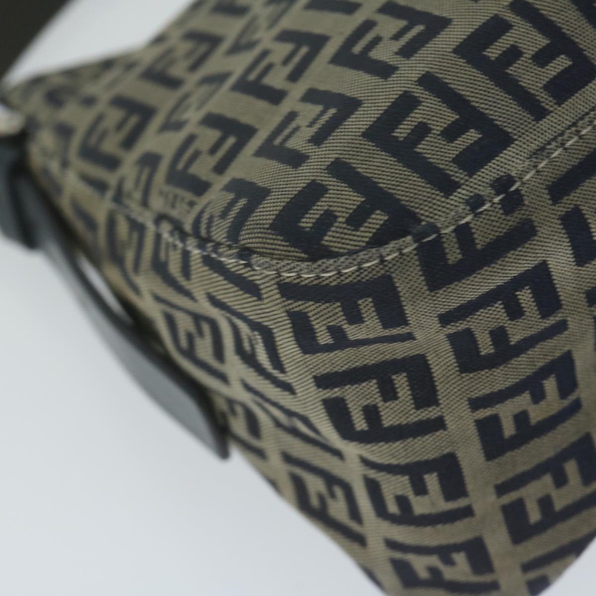FENDI Zucchino Canvas Mamma Baguette Shoulder Bag Navy ep2842