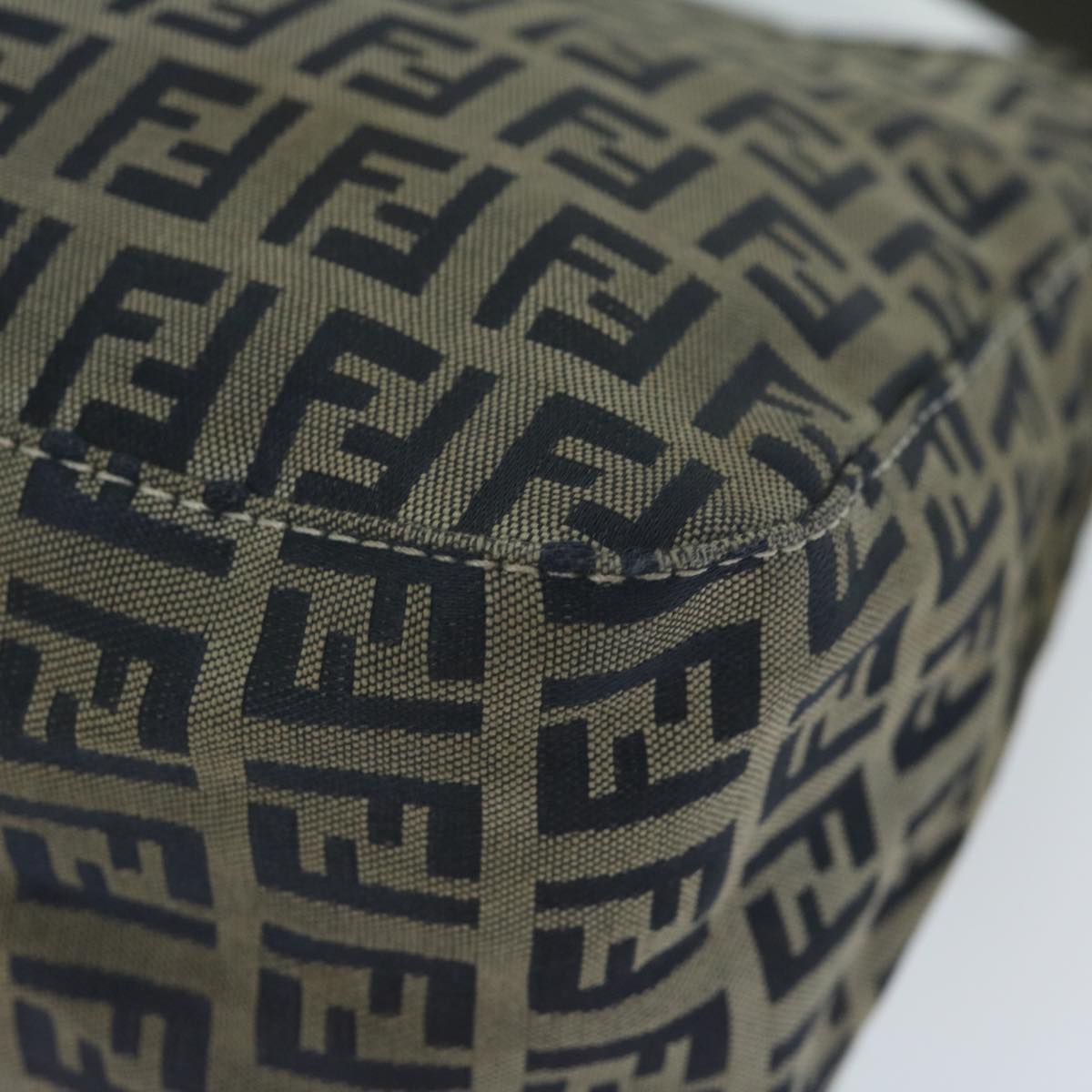 FENDI Zucchino Canvas Mamma Baguette Shoulder Bag Navy ep2842