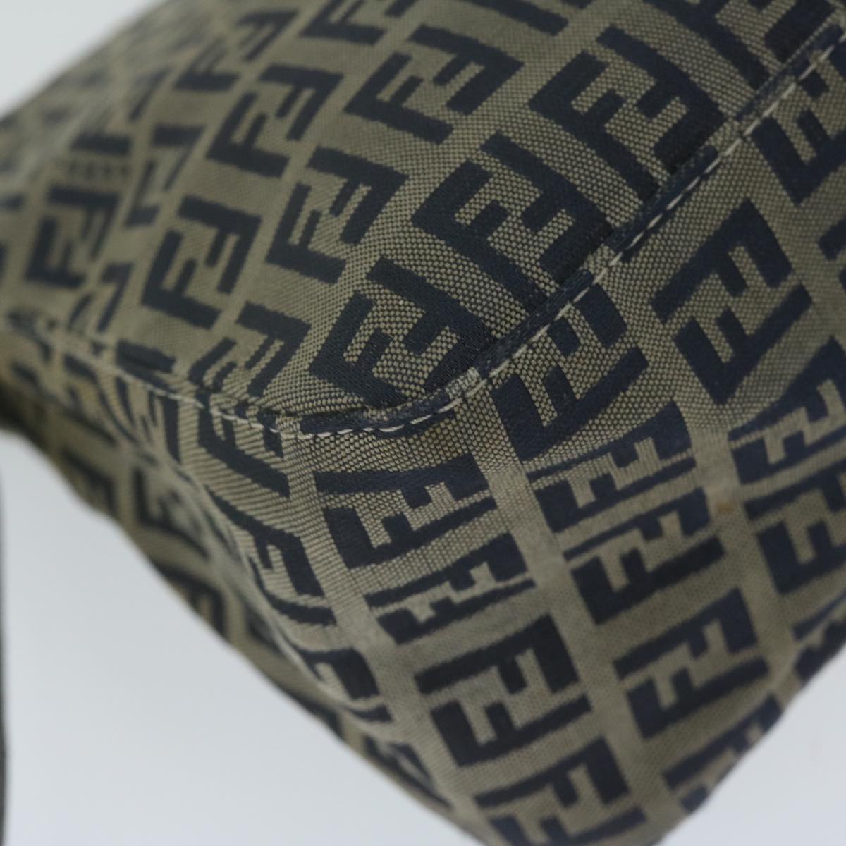 FENDI Zucchino Canvas Mamma Baguette Shoulder Bag Navy ep2842