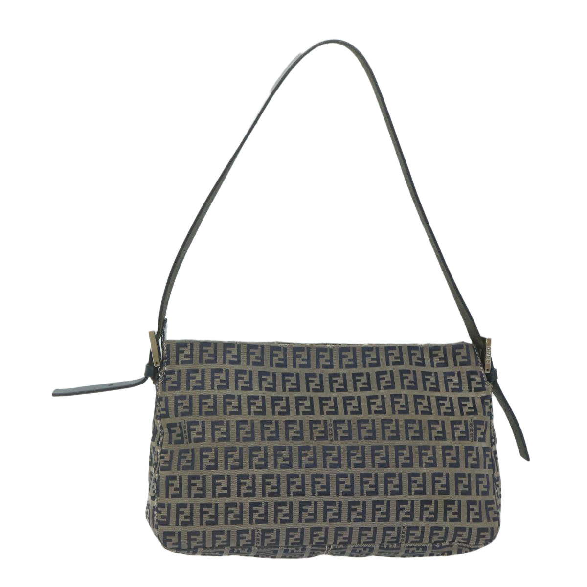 FENDI Zucchino Canvas Mamma Baguette Shoulder Bag Navy ep2842