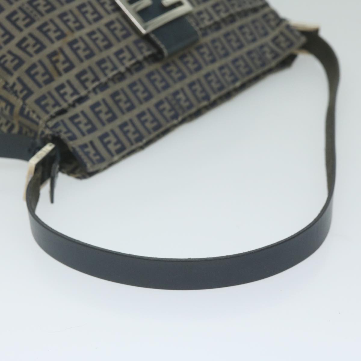 FENDI Zucchino Canvas Mamma Baguette Shoulder Bag Navy ep2842