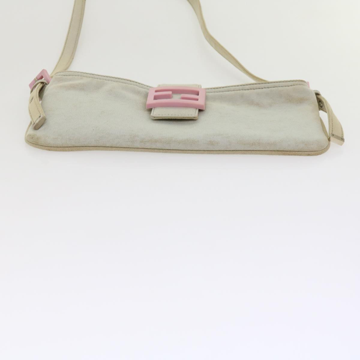 FENDI Mamma Baguette Shoulder Bag Cotton White 2354 26685 008 ep2844