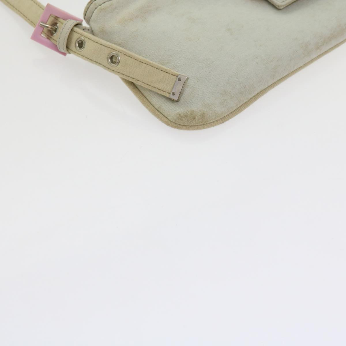 FENDI Mamma Baguette Shoulder Bag Cotton White 2354 26685 008 ep2844