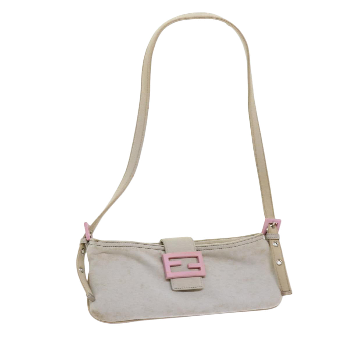 FENDI Mamma Baguette Shoulder Bag Cotton White 2354 26685 008 ep2844