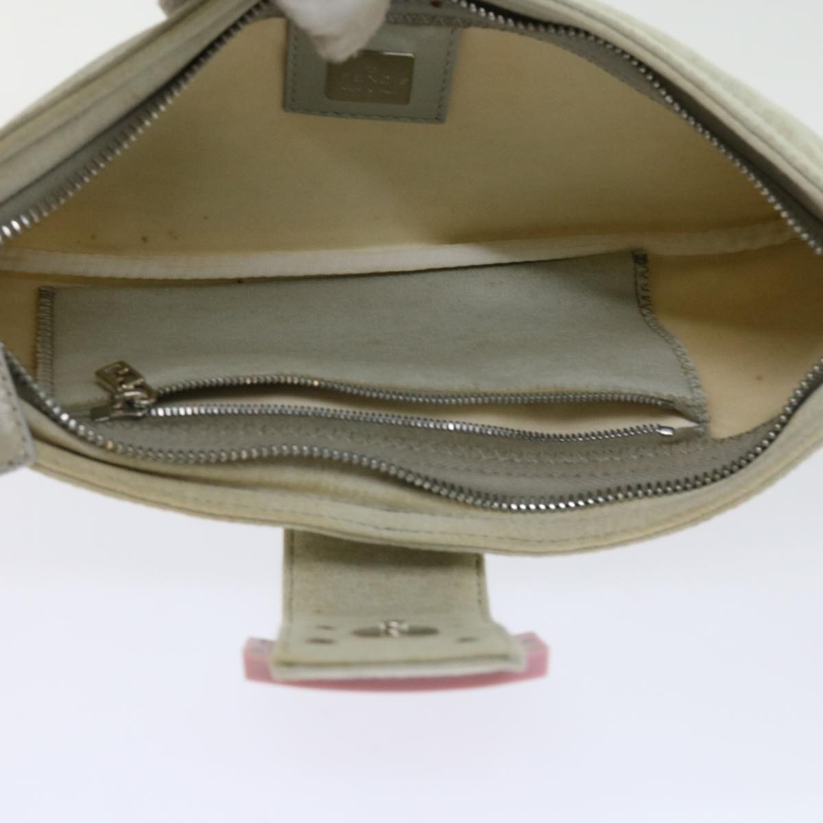 FENDI Mamma Baguette Shoulder Bag Cotton White 2354 26685 008 ep2844