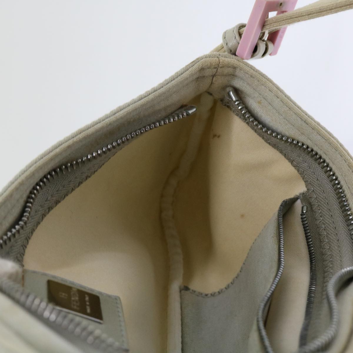 FENDI Mamma Baguette Shoulder Bag Cotton White 2354 26685 008 ep2844