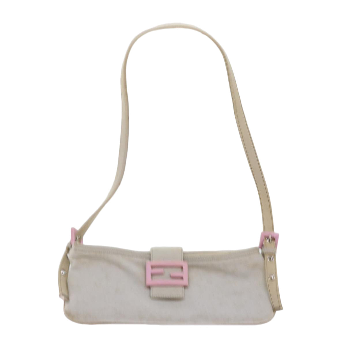 FENDI Mamma Baguette Shoulder Bag Cotton White 2354 26685 008 ep2844