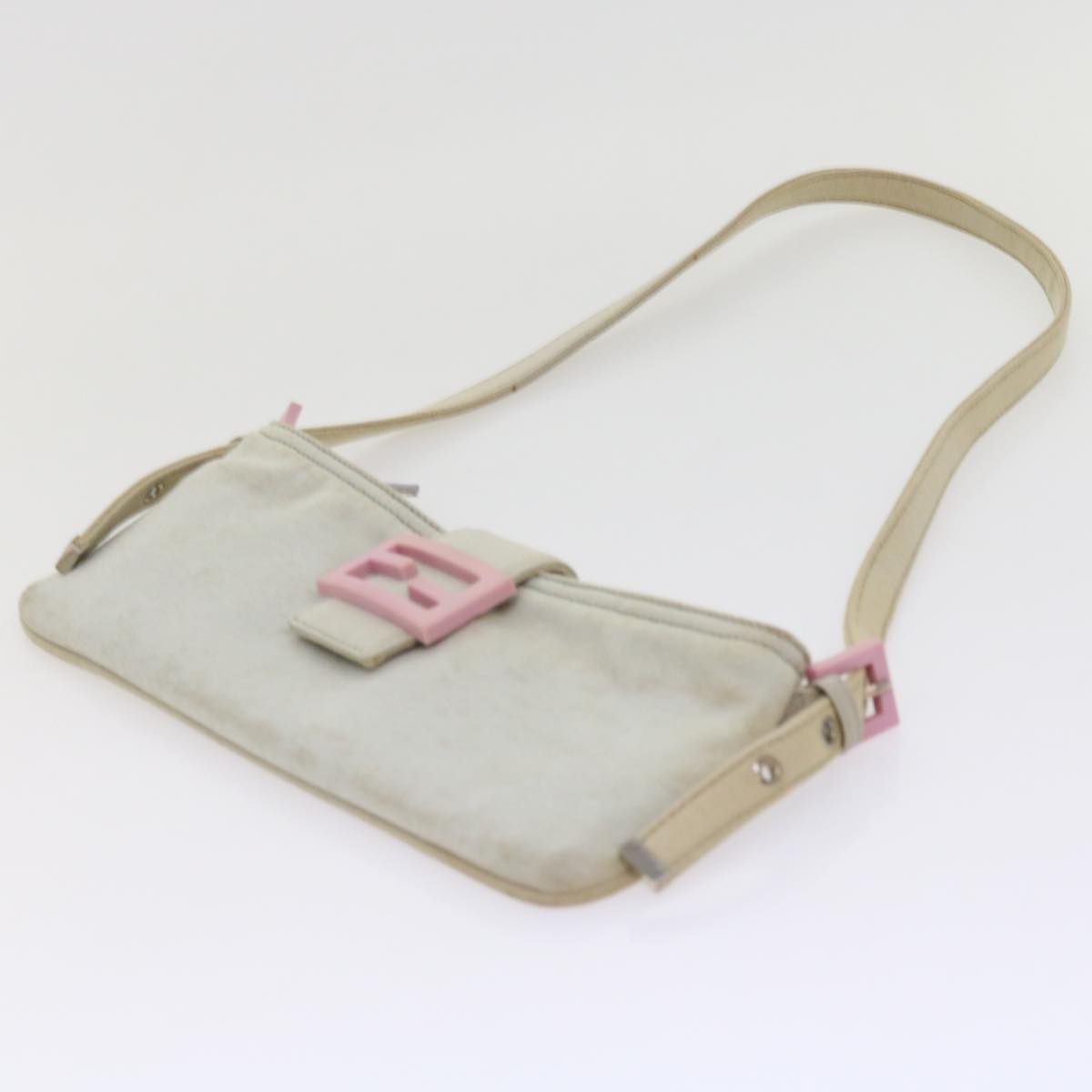 FENDI Mamma Baguette Shoulder Bag Cotton White 2354 26685 008 ep2844