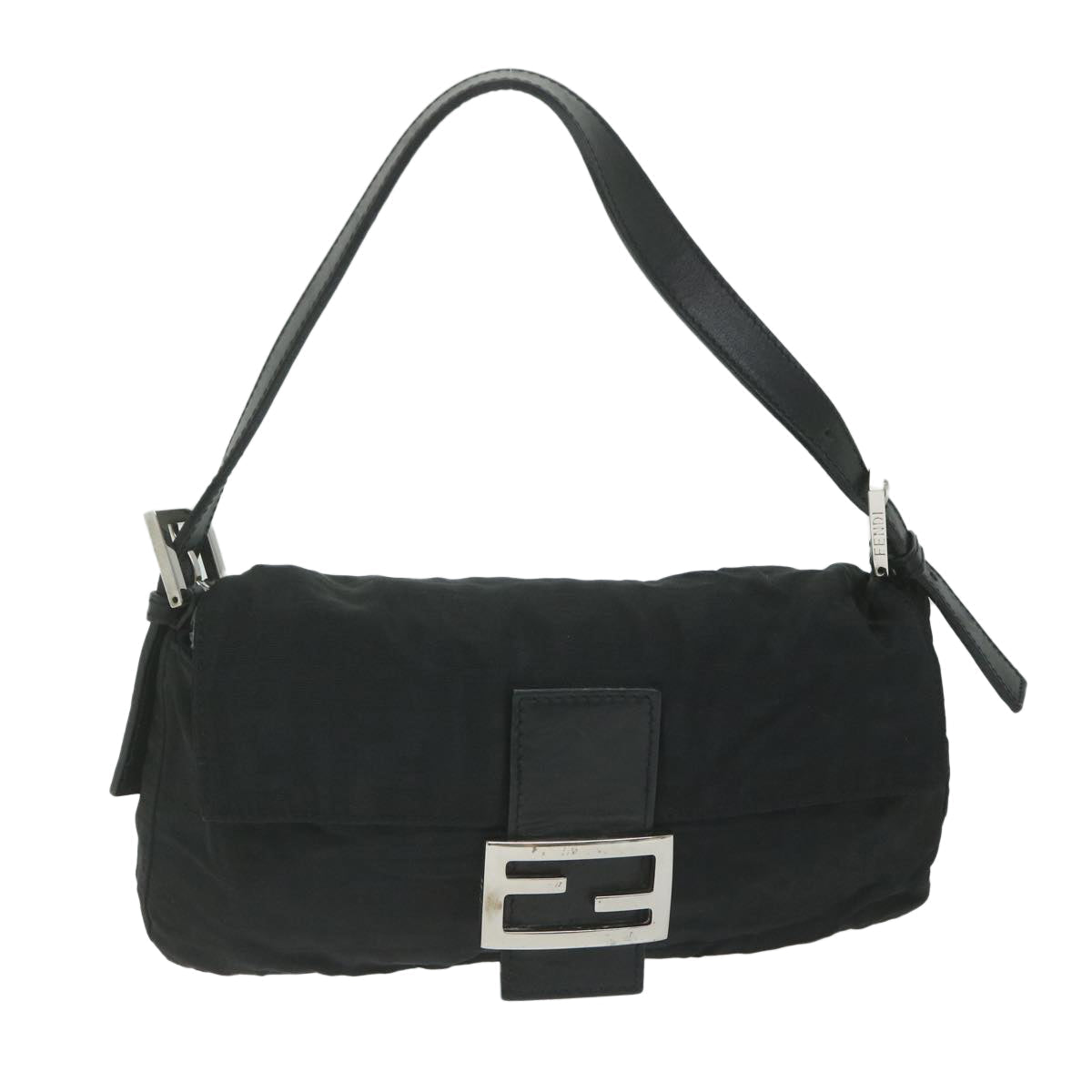 FENDI Zucca Canvas Mamma Baguette Shoulder Bag Black ep2859