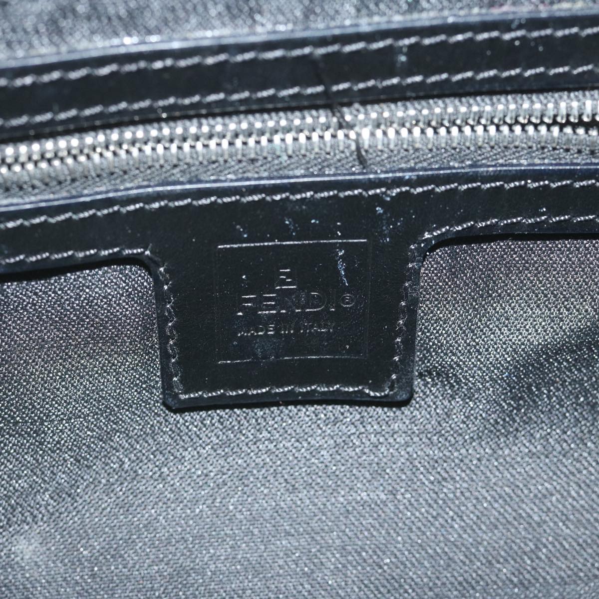 FENDI Zucca Canvas Mamma Baguette Shoulder Bag Black ep2859