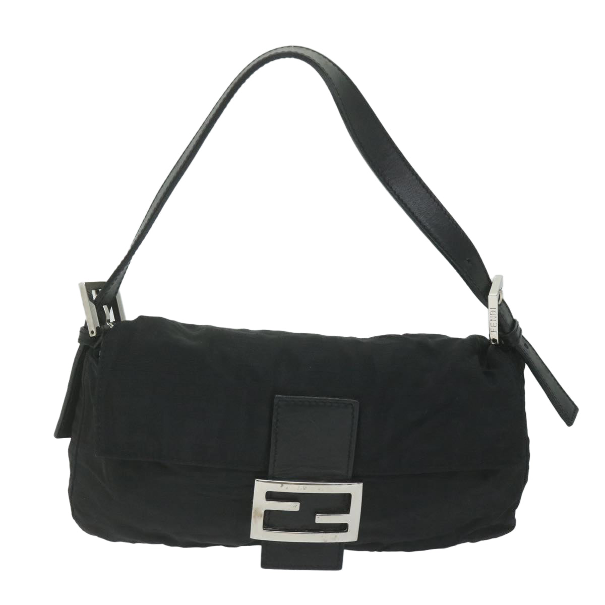 FENDI Zucca Canvas Mamma Baguette Shoulder Bag Black ep2859
