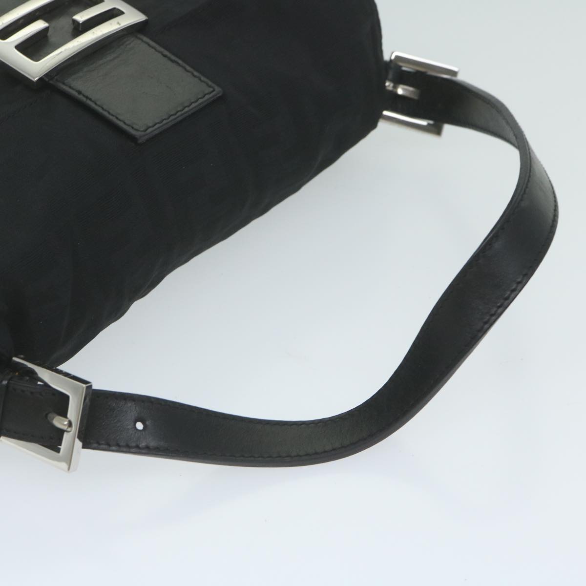 FENDI Zucca Canvas Mamma Baguette Shoulder Bag Black ep2859