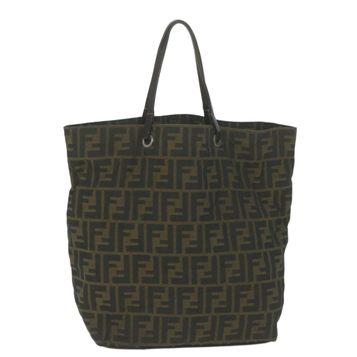 FENDI Zucca Canvas Tote Bag Black Brown ep3003