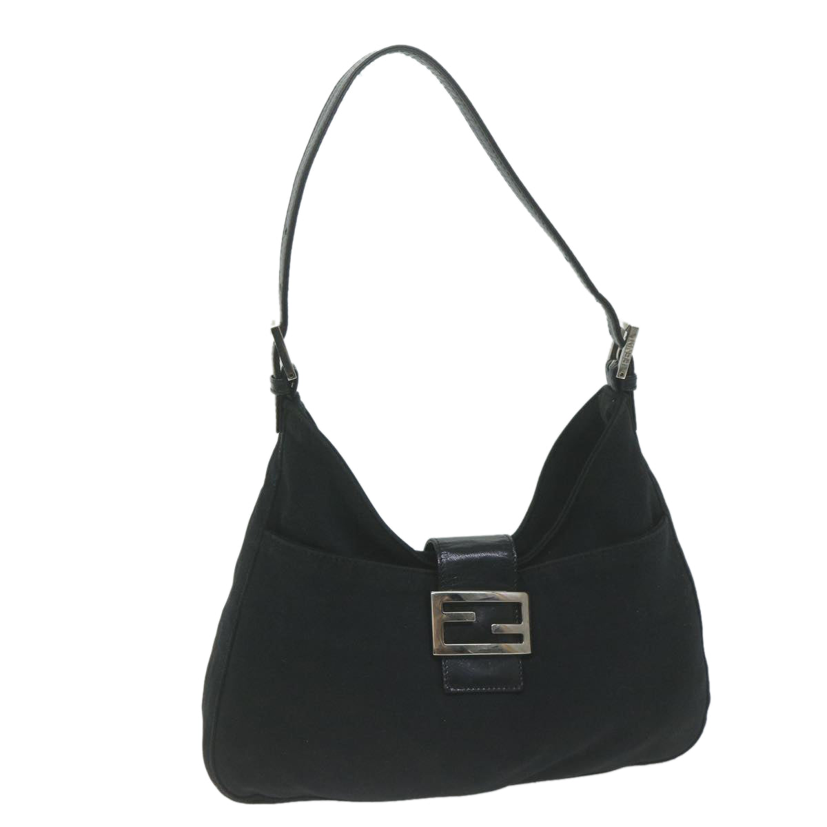 FENDI Mamma Baguette Shoulder Bag Nylon Black ep3008