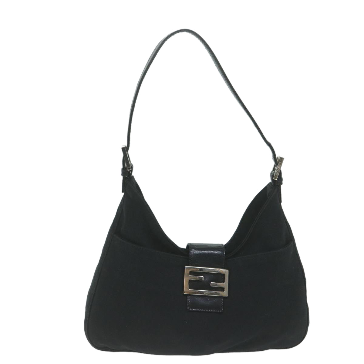 FENDI Mamma Baguette Shoulder Bag Nylon Black ep3008