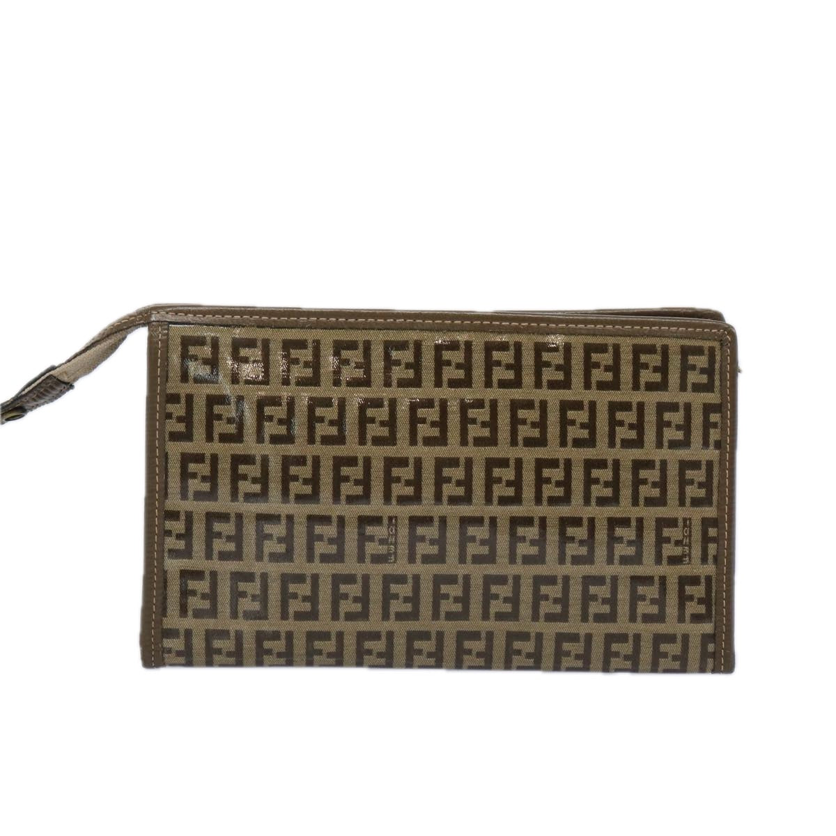 FENDI Zucchino Canvas Pouch Brown ep3045