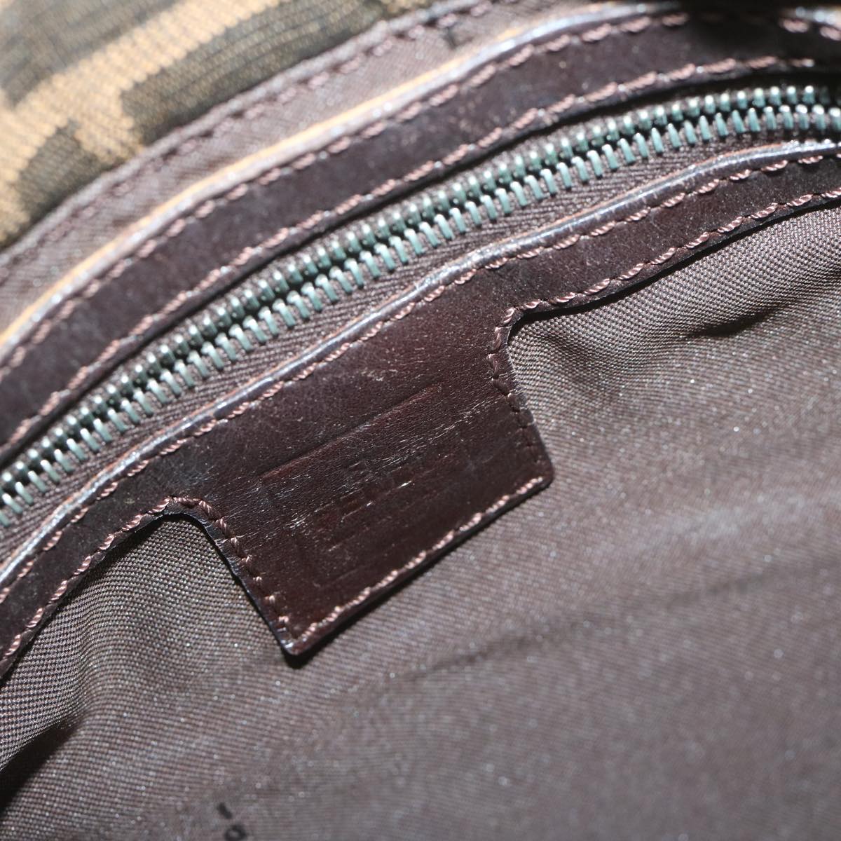 FENDI Zucca Canvas Mamma Baguette Shoulder Bag Brown Black ep3105