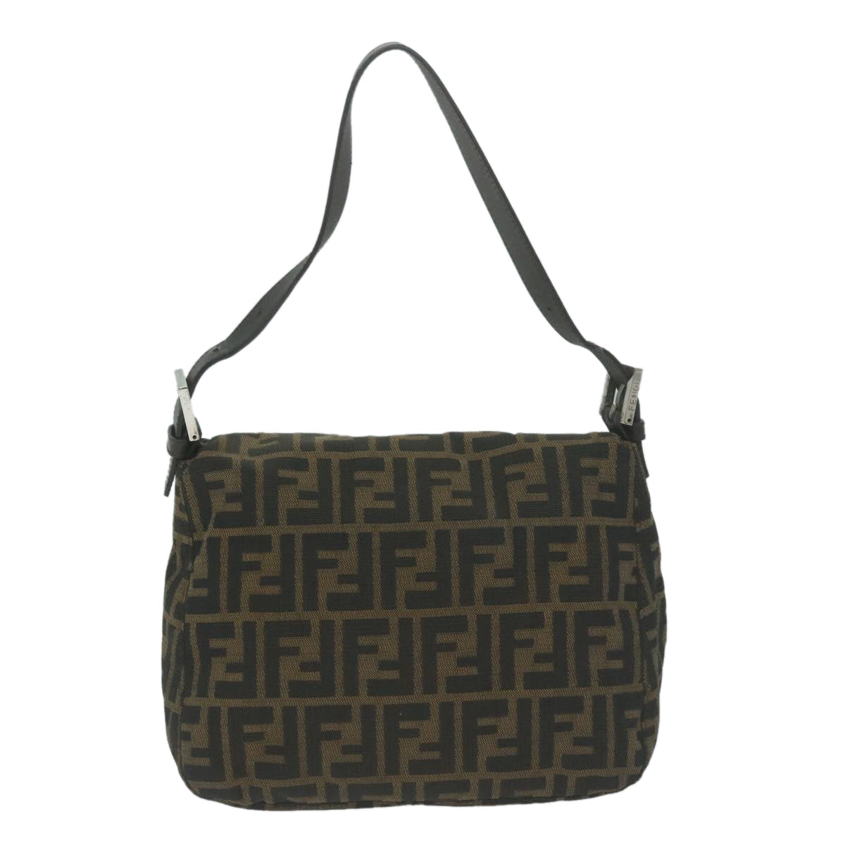 FENDI Zucca Canvas Mamma Baguette Shoulder Bag Brown Black ep3105