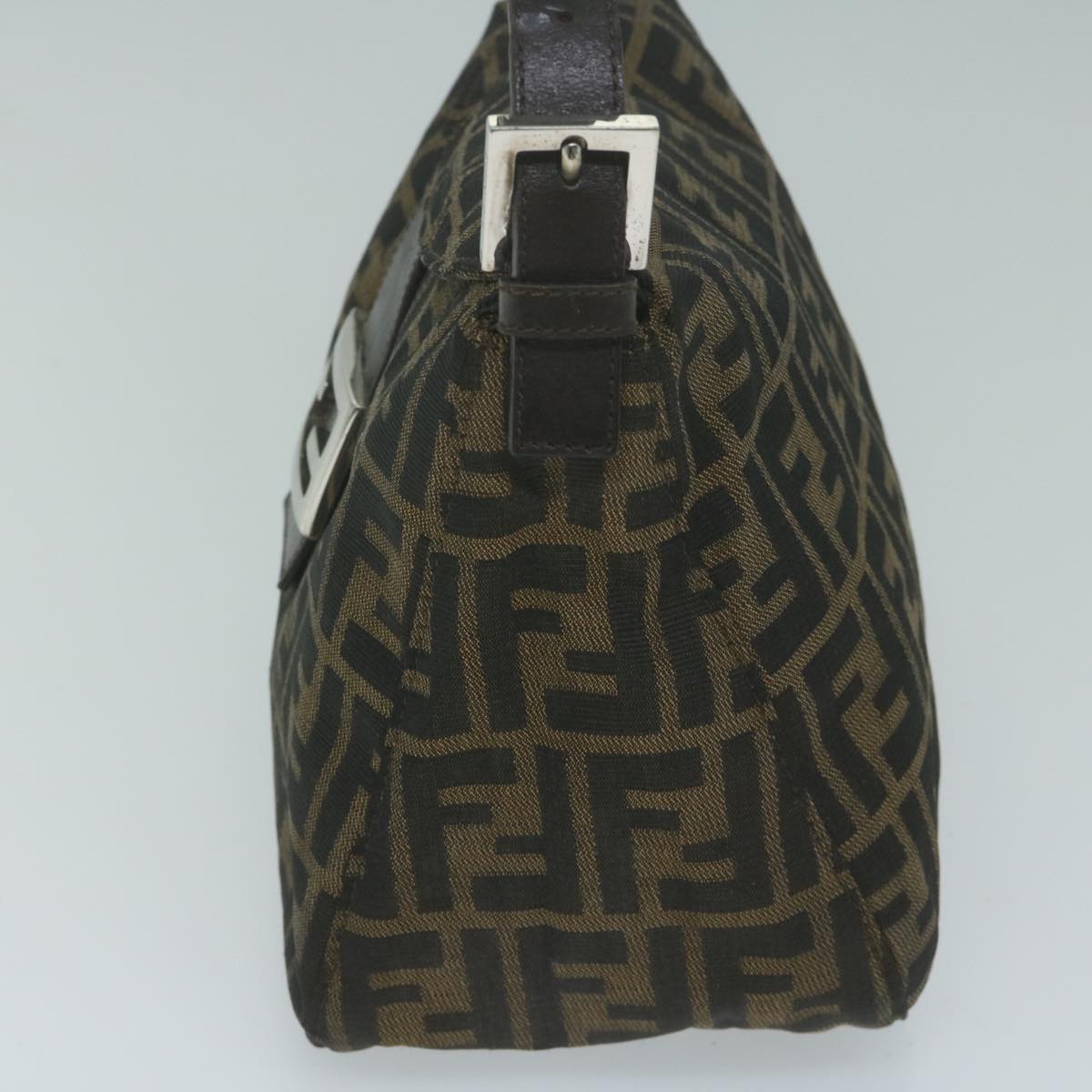 FENDI Zucca Canvas Mamma Baguette Shoulder Bag Brown Black ep3105