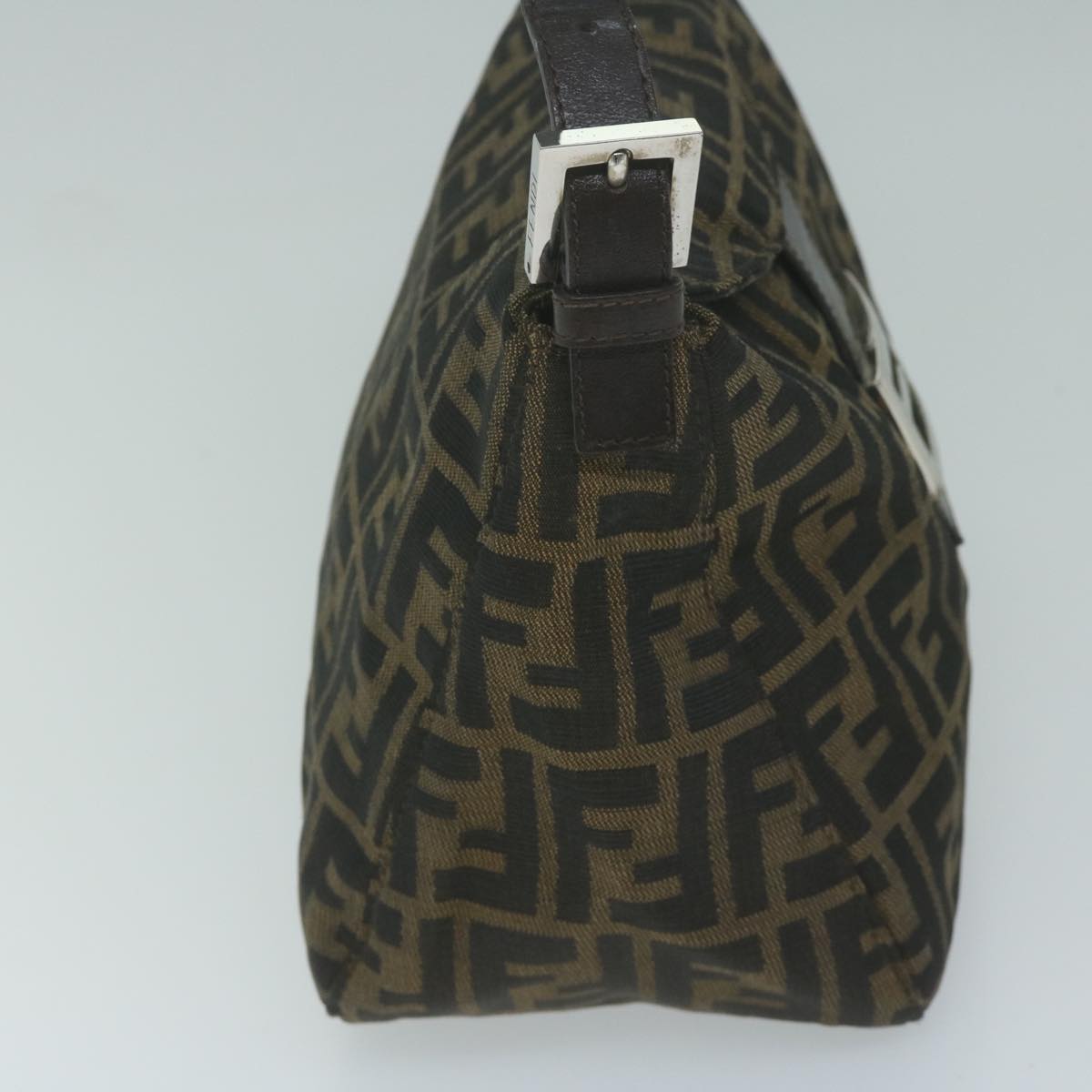 FENDI Zucca Canvas Mamma Baguette Shoulder Bag Brown Black ep3105