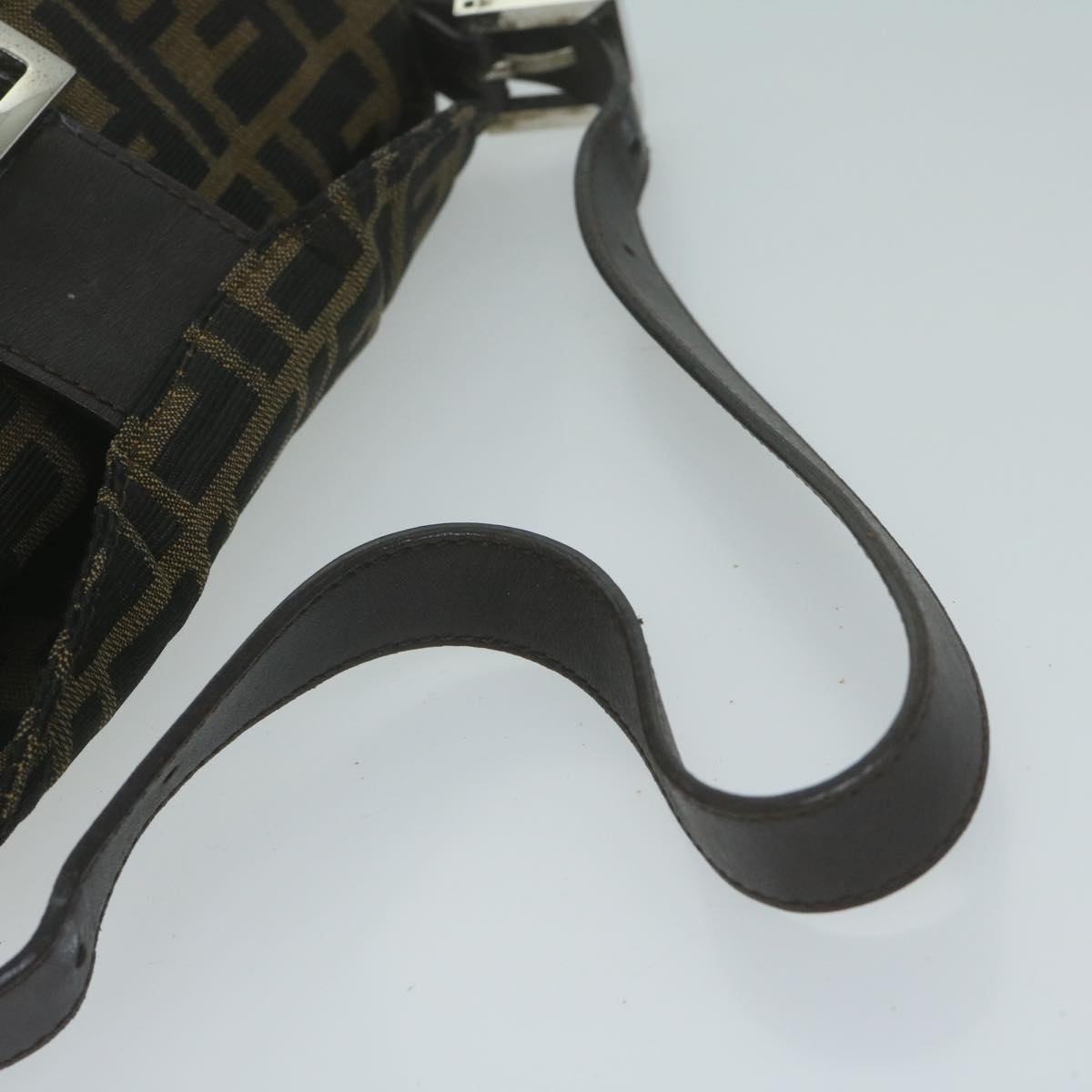 FENDI Zucca Canvas Mamma Baguette Shoulder Bag Brown Black ep3105