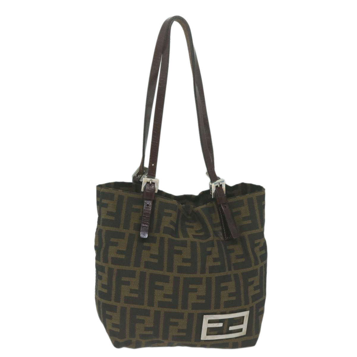 FENDI Zucca Canvas Hand Bag Black Brown ep3201