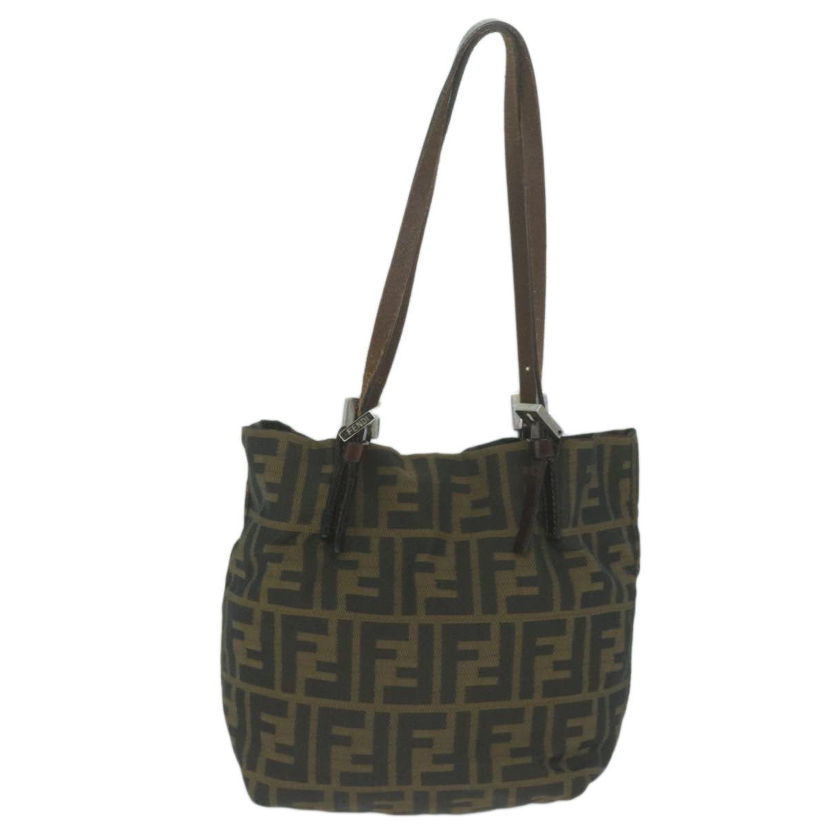 FENDI Zucca Canvas Hand Bag Black Brown ep3201