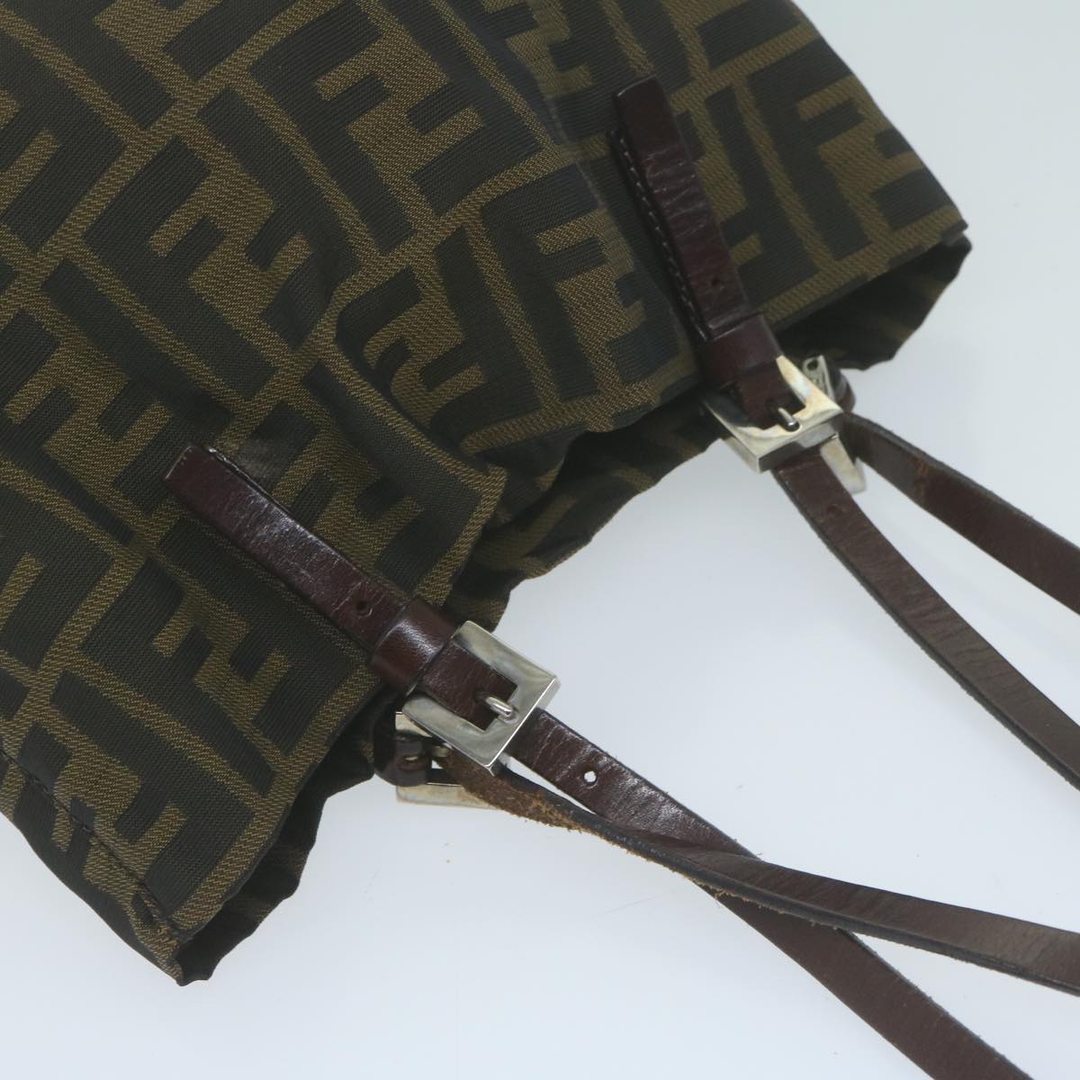 FENDI Zucca Canvas Hand Bag Black Brown ep3201