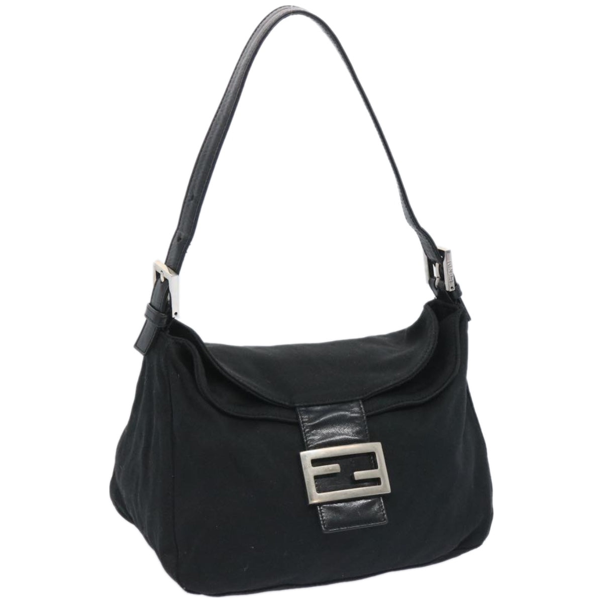 FENDI Mamma Baguette Shoulder Bag Nylon Black ep3241