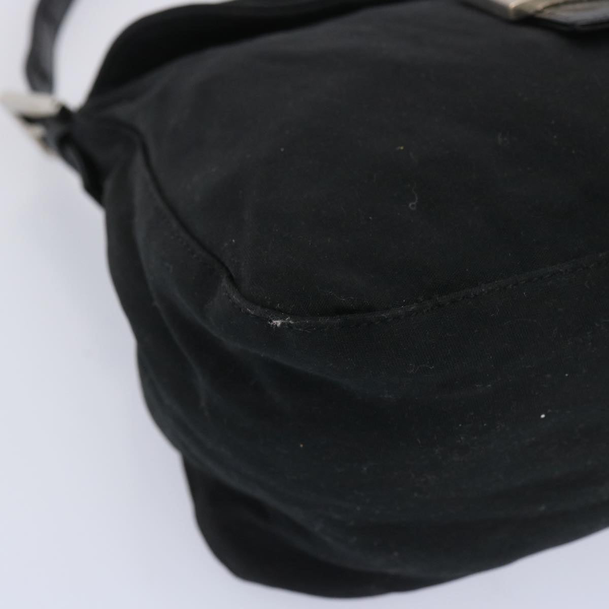 FENDI Mamma Baguette Shoulder Bag Nylon Black ep3241