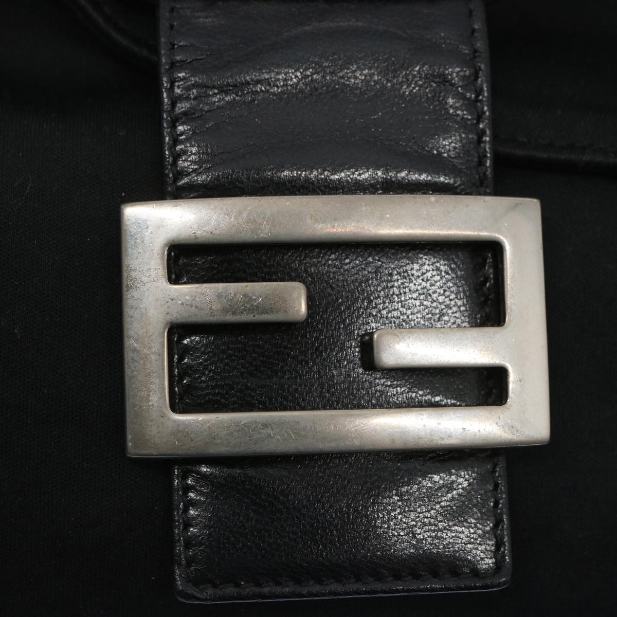 FENDI Mamma Baguette Shoulder Bag Nylon Black ep3241