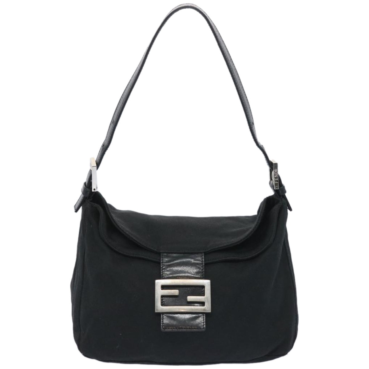 FENDI Mamma Baguette Shoulder Bag Nylon Black ep3241